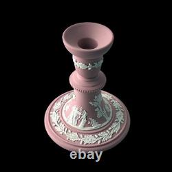WEDGWOOD Jasperware Handcrafted Pink Candlestick Holder