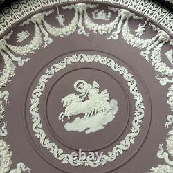 WEDGWOOD Jasperware RARE Lilac Sterling Silver Rim 9.5 TROPHY PLATE 18thC NICE