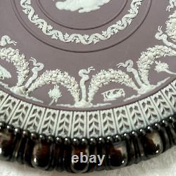 WEDGWOOD Jasperware RARE Lilac Sterling Silver Rim 9.5 TROPHY PLATE 18thC NICE