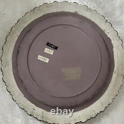 WEDGWOOD Jasperware RARE Lilac Sterling Silver Rim 9.5 TROPHY PLATE 18thC NICE