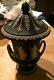 Wedgwood Jasperware Rare Black Dip 6.5 Campana Urn Vase Handles Lid 1900 Nice
