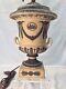 Wedgwood, Jasperware Urn Lamp In Yellow Buff & Black, 24 Tall, Circa 1885-1930