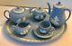 Wedgwood Mini / Miniature Blue Jasperware 10 Piece Tea & Coffee Set Withtray