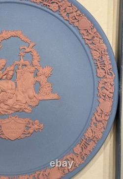 WEDGWOOD Pink on Blue Jasperware VALENTINE's DAY Plate 1987 COA, Ltd Ed, Boxed