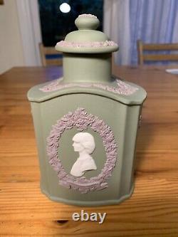 WEDGWOOD TRI COLOUR TEA CADDY DIANA CHARLES JASPERWARE (Accept offer)