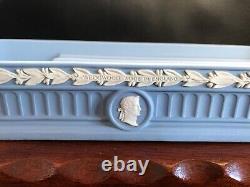 Wedgewood Jasperware Blue Large Pen Tray/Desk tidy with stand