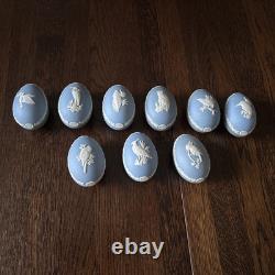 Wedgewood Jasperware Egg Shaped Trinket Box Set