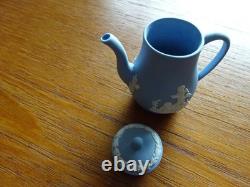 Wedgewood Miniature Tea Set Jasperware Blue Vintage Full Set plus Posy Vase