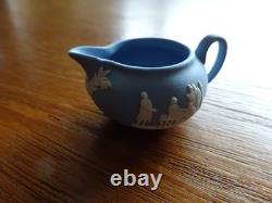 Wedgewood Miniature Tea Set Jasperware Blue Vintage Full Set plus Posy Vase