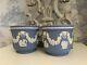 Wedgewood Blue Jasperware Jardinière Pair