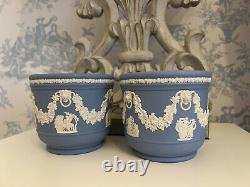 Wedgewood blue Jasperware Jardinière Pair