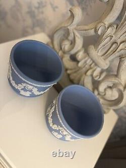 Wedgewood blue Jasperware Jardinière Pair