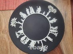 Wedgewood jasperware black Sacrifical Bowl And Plate Decorative Rare