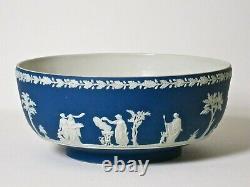 Wedgwood 10 Cobalt Blue Dip Jasperware Center or Punch Bowl, mid-1800's