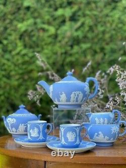 Wedgwood 19th Splendid Tea Set Jasperware 8 pcs