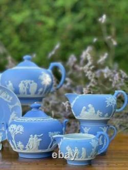 Wedgwood 19th Splendid Tea Set Jasperware 8 pcs