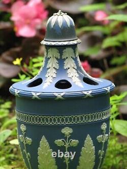 Wedgwood Adams 18 Century Dark Solid Blue Jasperware Urn/vase To Restore Museum