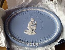 Wedgwood Anti Slavery Oval Plaque Am I Not A Man And A Brother Jasperware BOXED