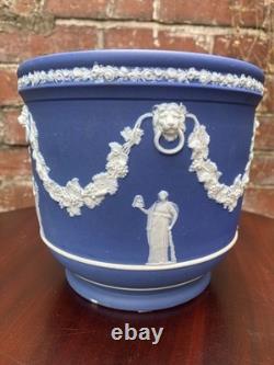 Wedgwood Antique Blue Jasperware Jardiniere Planter Circa Late 1800