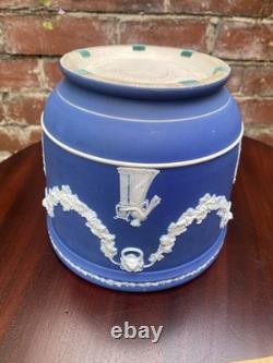 Wedgwood Antique Blue Jasperware Jardiniere Planter Circa Late 1800