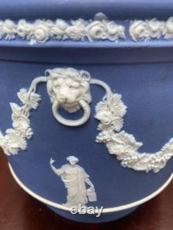 Wedgwood Antique Blue Jasperware Jardiniere Planter Circa Late 1800