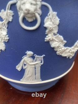 Wedgwood Antique Blue Jasperware Jardiniere Planter Circa Late 1800