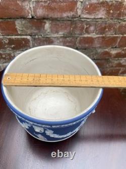 Wedgwood Antique Blue Jasperware Jardiniere Planter Circa Late 1800