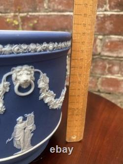 Wedgwood Antique Blue Jasperware Jardiniere Planter Circa Late 1800