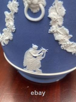 Wedgwood Antique Blue Jasperware Jardiniere Planter Circa Late 1800