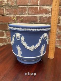 Wedgwood Antique Blue Jasperware Jardiniere Planter Circa Late 1800