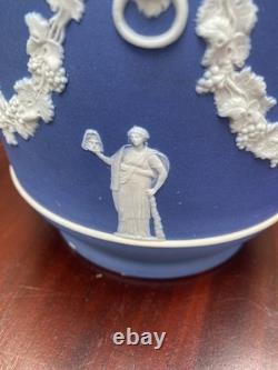 Wedgwood Antique Blue Jasperware Jardiniere Planter Circa Late 1800