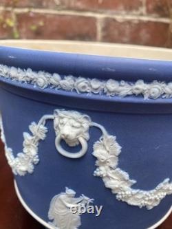 Wedgwood Antique Blue Jasperware Jardiniere Planter Circa Late 1800