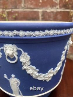 Wedgwood Antique Blue Jasperware Jardiniere Planter Circa Late 1800