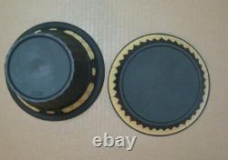 Wedgwood BLACK & CANE YELLOW Jasperware LIBRARY COLLECTION Opus Planter & Tray