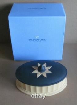 Wedgwood BLACK & CANE YELLOW Jasperware LIBRARY COLLECTION Oval COLUMN BOX