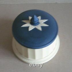 Wedgwood BLACK & CANE YELLOW Jasperware LIBRARY COLLECTION Oval COLUMN BOX