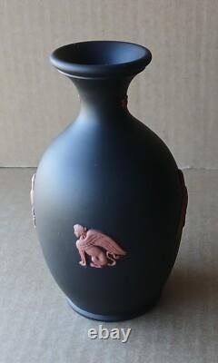 Wedgwood BLACK & TERRACOTTA Jasperware EGYPTIAN Bottle Vase