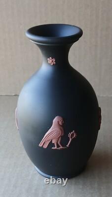 Wedgwood BLACK & TERRACOTTA Jasperware EGYPTIAN Bottle Vase
