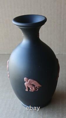 Wedgwood BLACK & TERRACOTTA Jasperware EGYPTIAN Bottle Vase