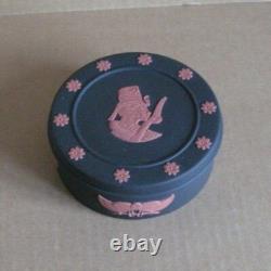 Wedgwood BLACK & TERRACOTTA Jasperware EGYPTIAN PHAROAH Round Box
