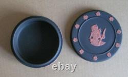 Wedgwood BLACK & TERRACOTTA Jasperware EGYPTIAN PHAROAH Round Box