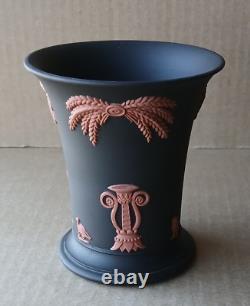 Wedgwood BLACK & TERRACOTTA Jasperware EGYPTIAN Posy Vase