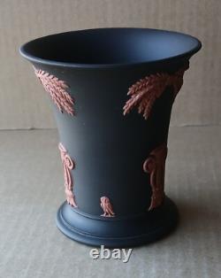 Wedgwood BLACK & TERRACOTTA Jasperware EGYPTIAN Posy Vase
