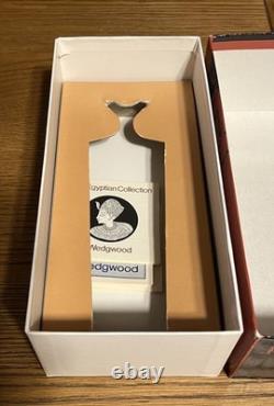 Wedgwood BLACK & TERRACOTTA Jasperware EGYPTIAN Square Bottle Vase With Orig Box