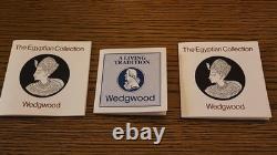 Wedgwood BLACK & TERRACOTTA Jasperware EGYPTIAN Square Bottle Vase With Orig Box