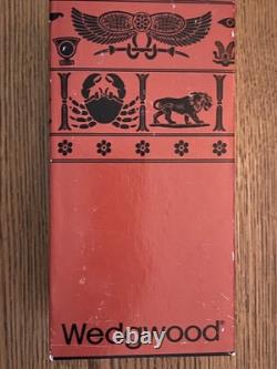 Wedgwood BLACK & TERRACOTTA Jasperware EGYPTIAN Square Bottle Vase With Orig Box