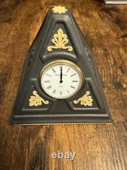 Wedgwood BLACK & Yellow Jasperware LIBRARY COLLECTION EGYPTIAN PYRAMID CLOCK