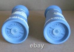 Wedgwood BLUE Jasperware COW & GATE Salt & Pepper Pots RARE