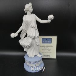 Wedgwood BLUE Jasperware FLORAL POSY #156 Dancing Hours FIGURINE + COA ref w