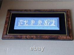 Wedgwood BLUE Jasperware FOUR SEASONS Framed Plaque 1997